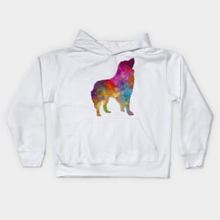 Romanian Carpathian Shepherd Dog in watercolor Kids Hoodie